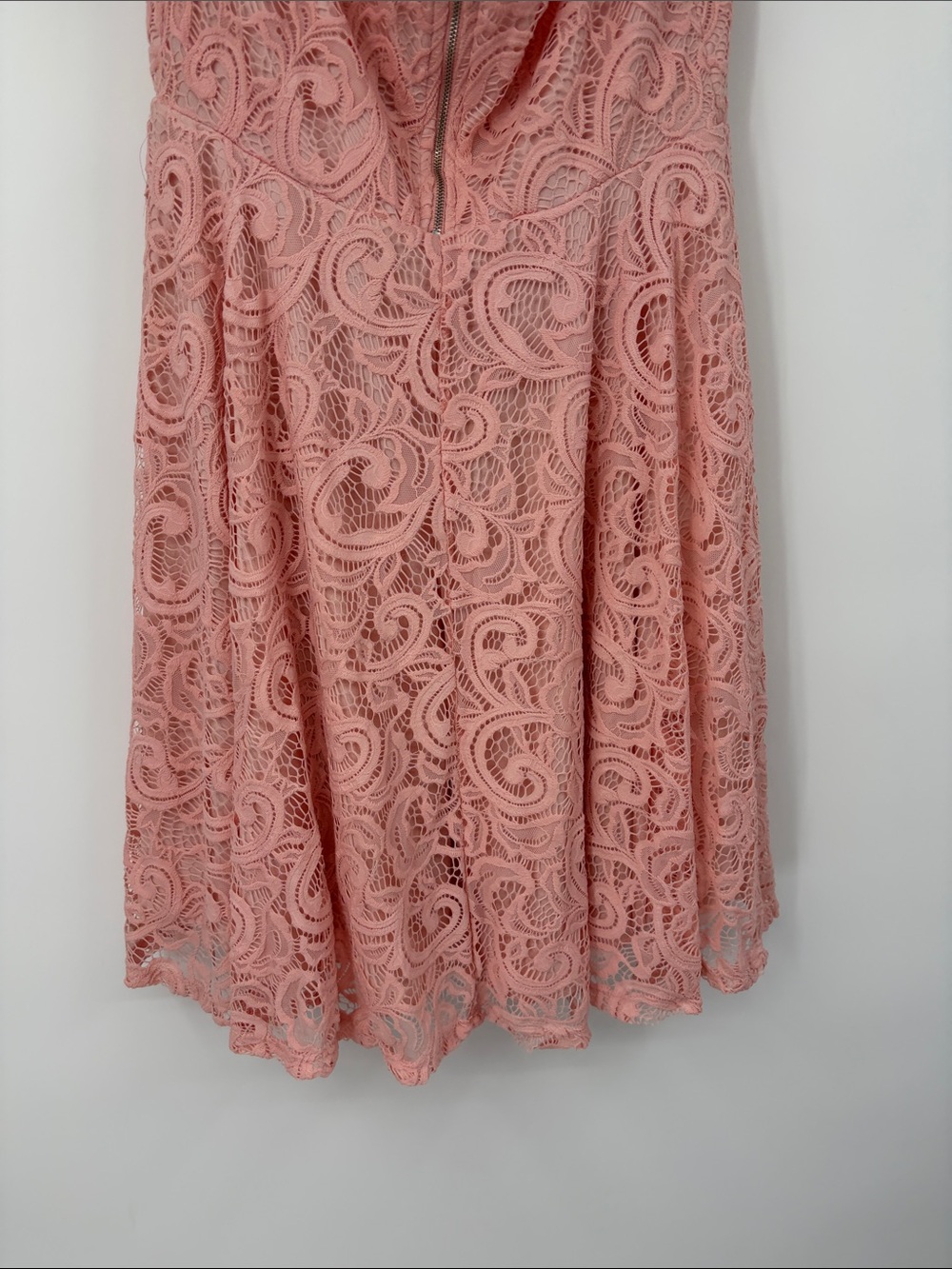 Wild Daisy Light Pink Lace Sweetheart Fit and Flare Dress Size Large - Picture 5 of 7